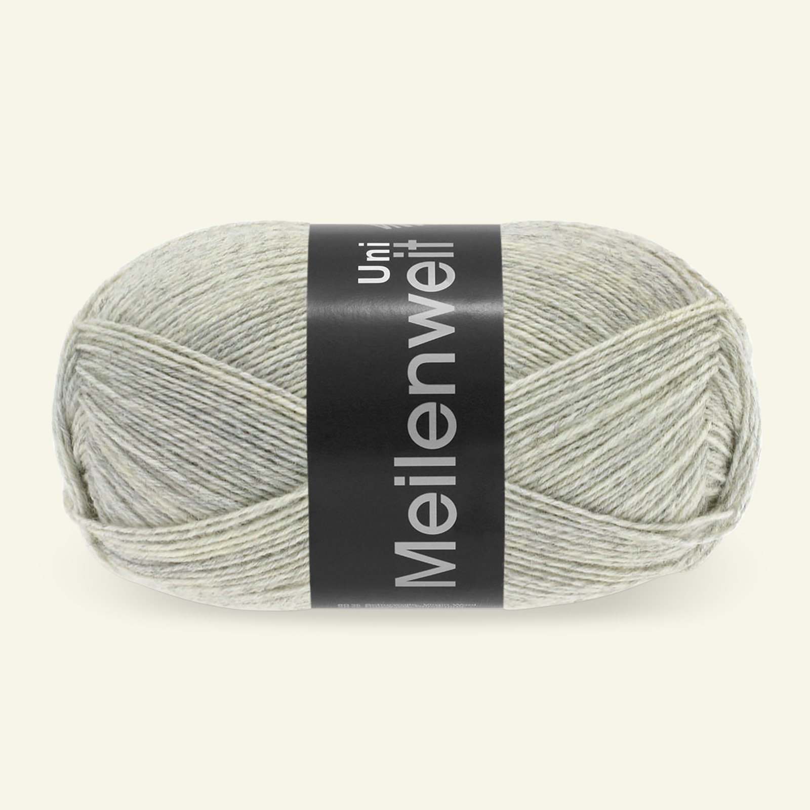 Lana Grossa, uld strømpegarn "Meilenweit 100 Uni", lys grå mel. 90000995_pack