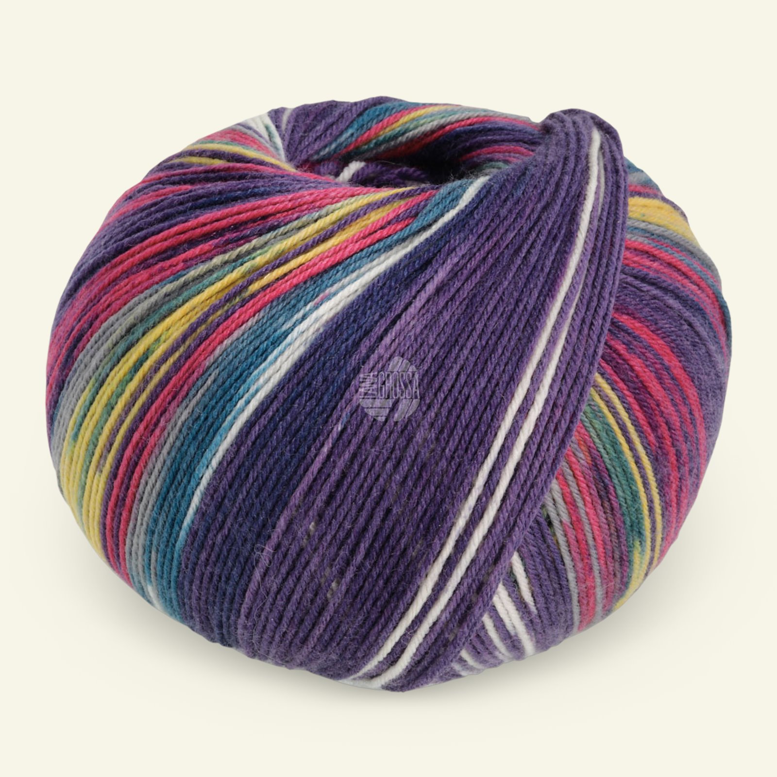 Lana Grossa, wool/silk sock yarn "Meilenweit 100 Seta Fiore", eggplant 90001150_pack