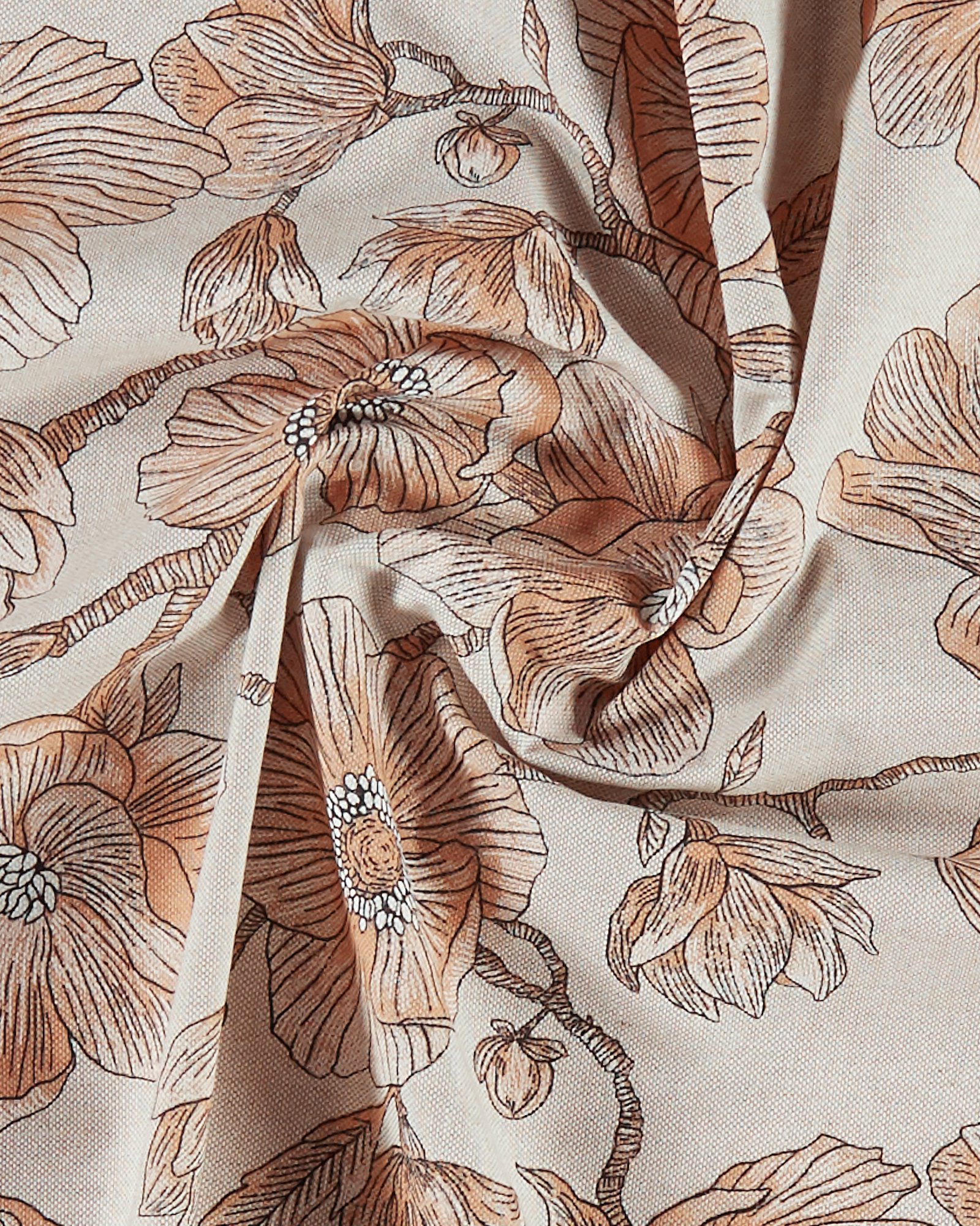 Linen look with big terracotta flowers 760318_pack