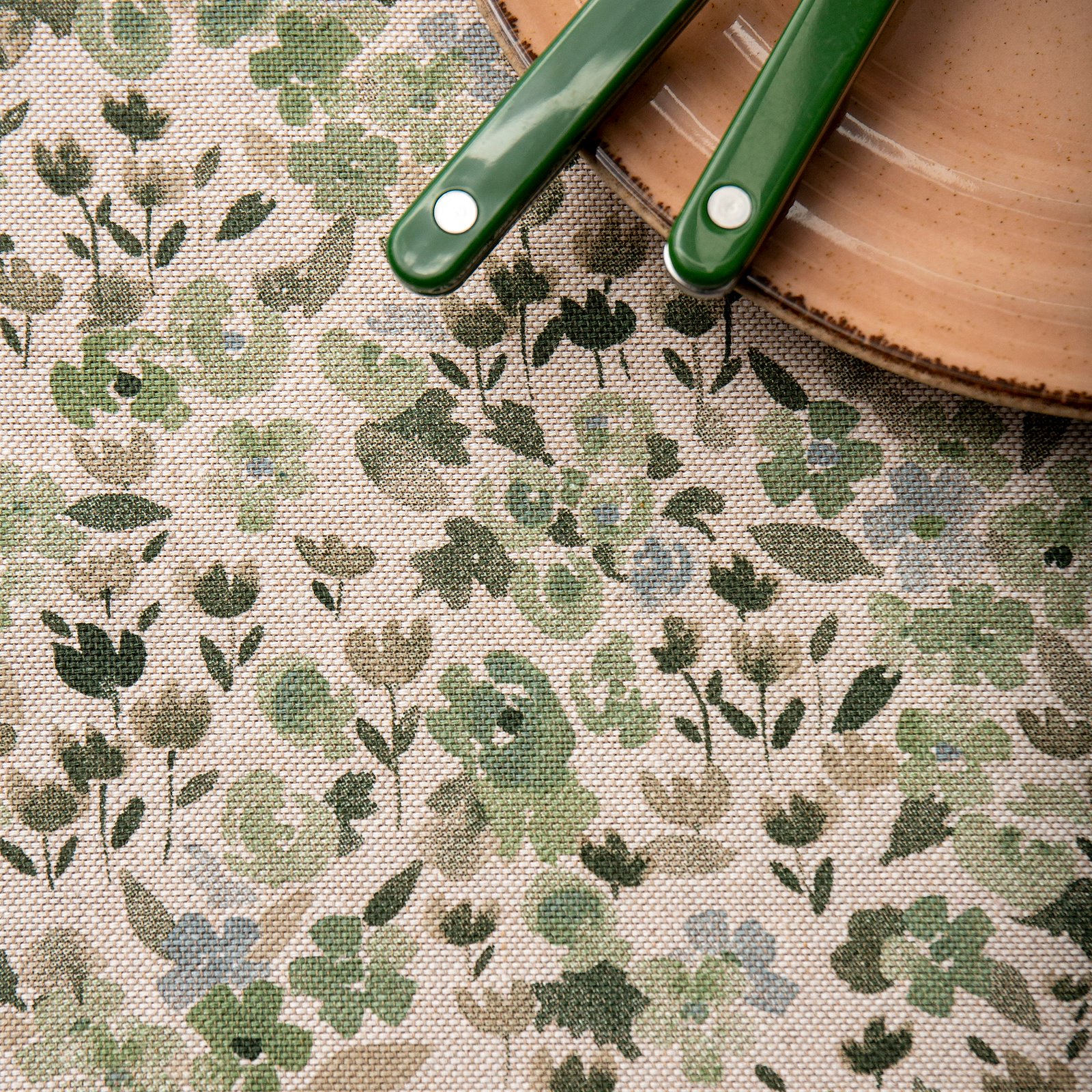 Linen look with flowers blue and green 760321_sskit