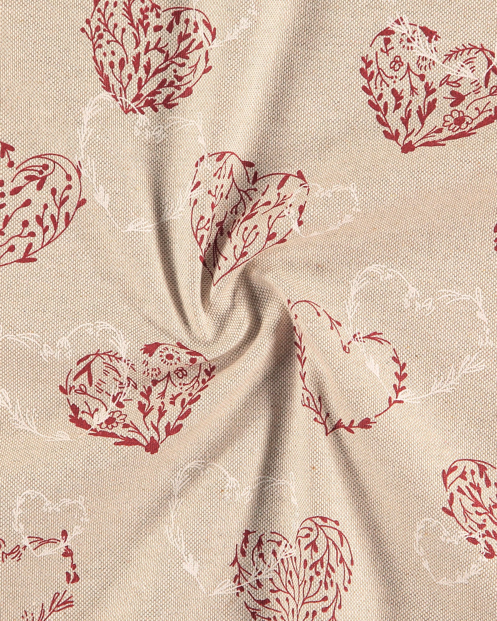 Linen look with white and red hearts 760316_pack