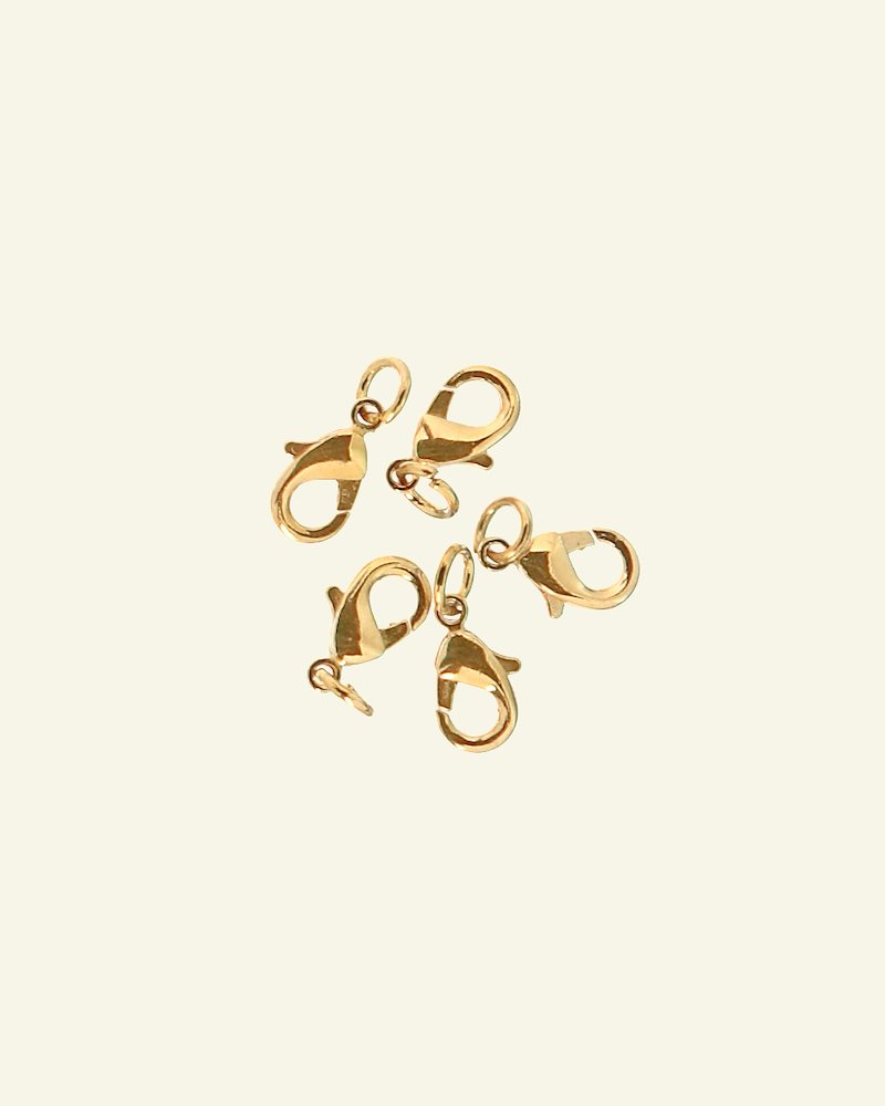 Lock lobster 12mm gold 5pc 45975_pack