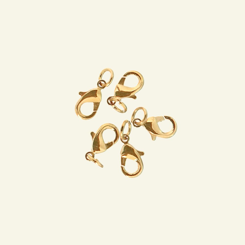 Lock lobster 12mm gold colored 5pc 45975_pack