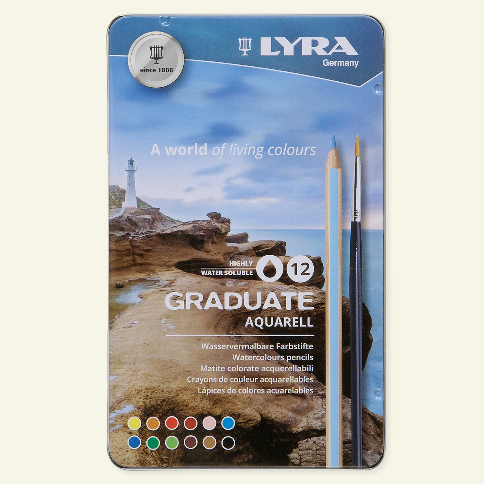 Lyra akvarel farveblyanter 12stk 93902_pack_b