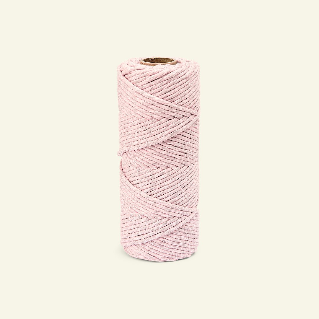 Billede af Macrame garn single 3mm rosa 65m