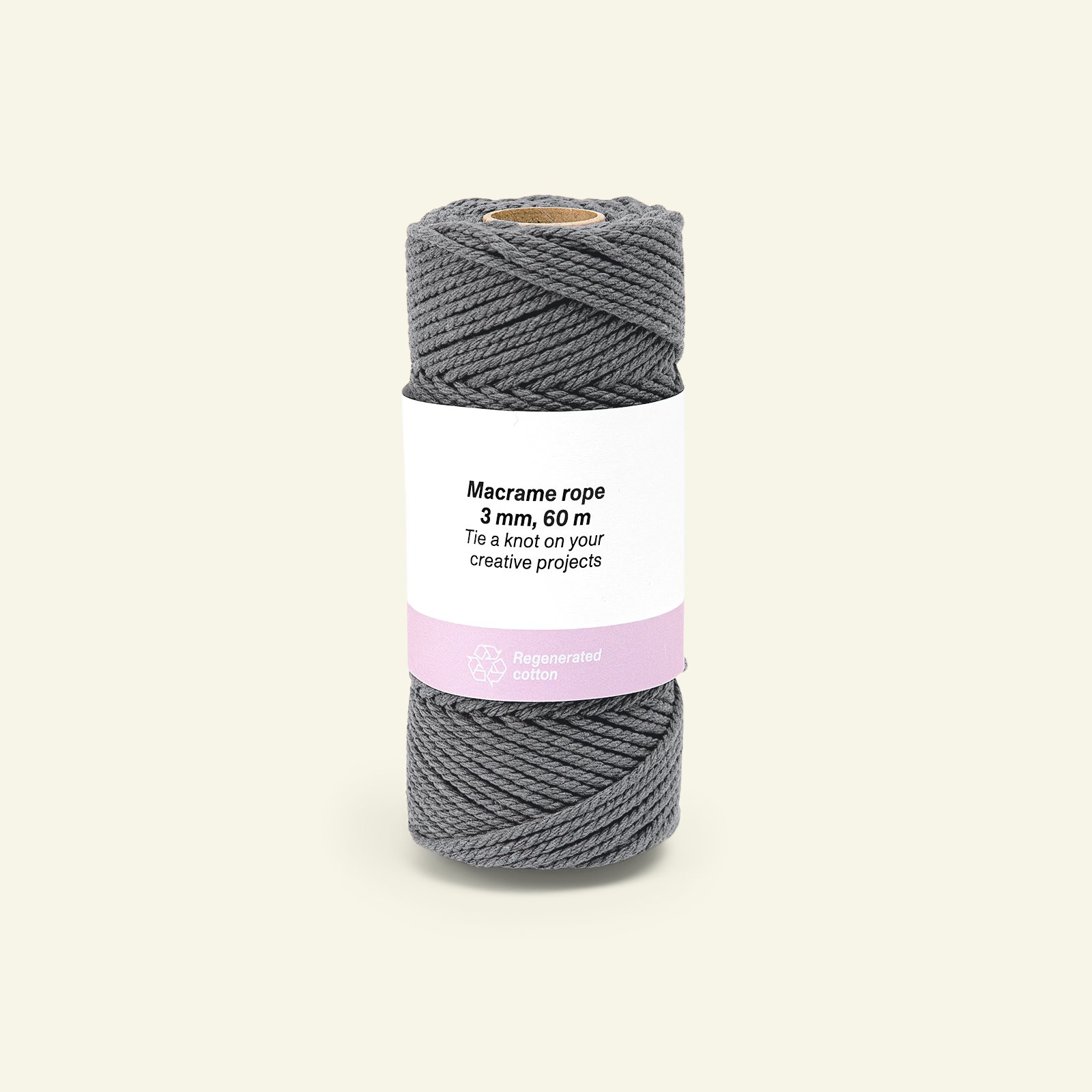 Macrame rope 3ply 3mm anthracite 60m 74803_pack_b