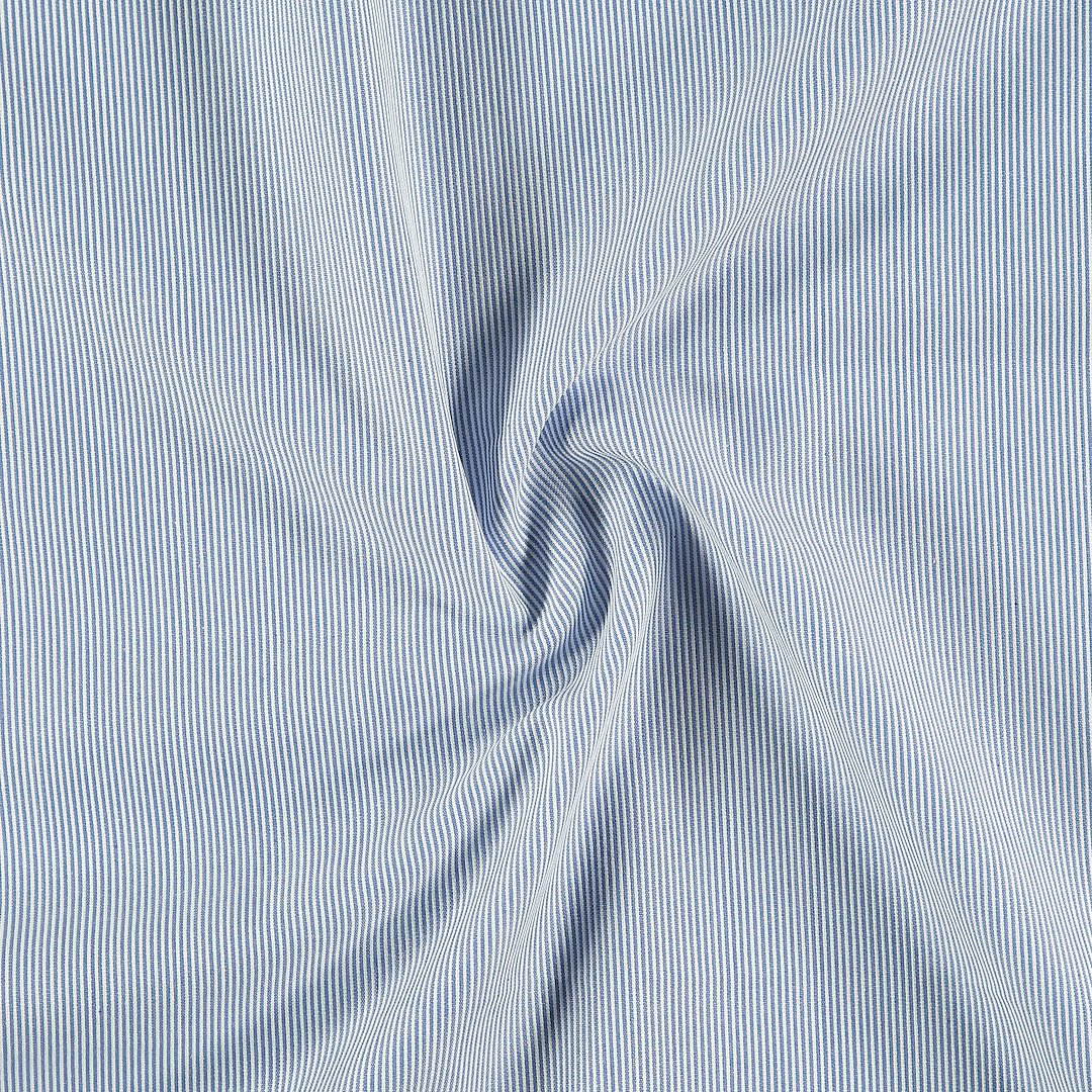 Billede af Mælkedrengestrib blå/hvid garnfarvet