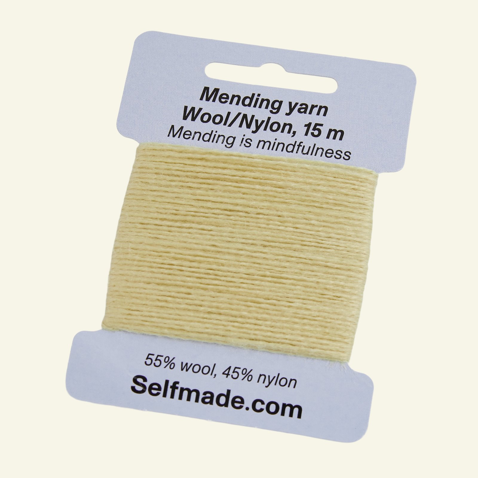 Mending yarn wool mix pastel yellow 15m 35501_pack