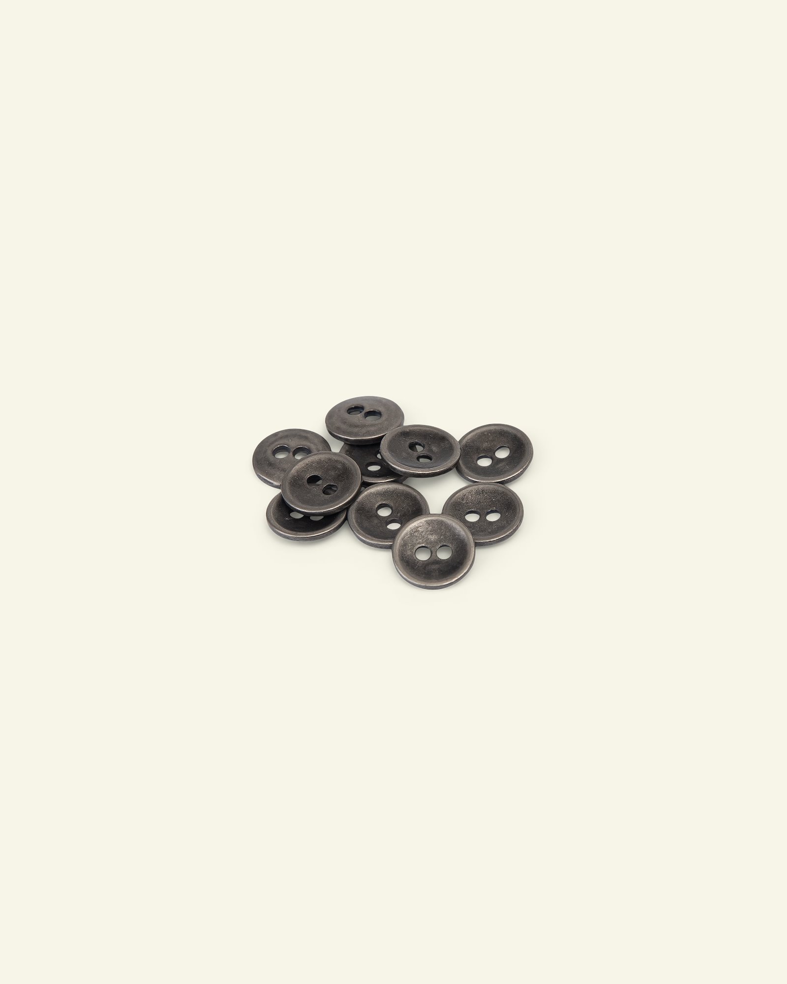Metallknopf, 2-Loch 11mm Silber, 10 St. 33512_pack