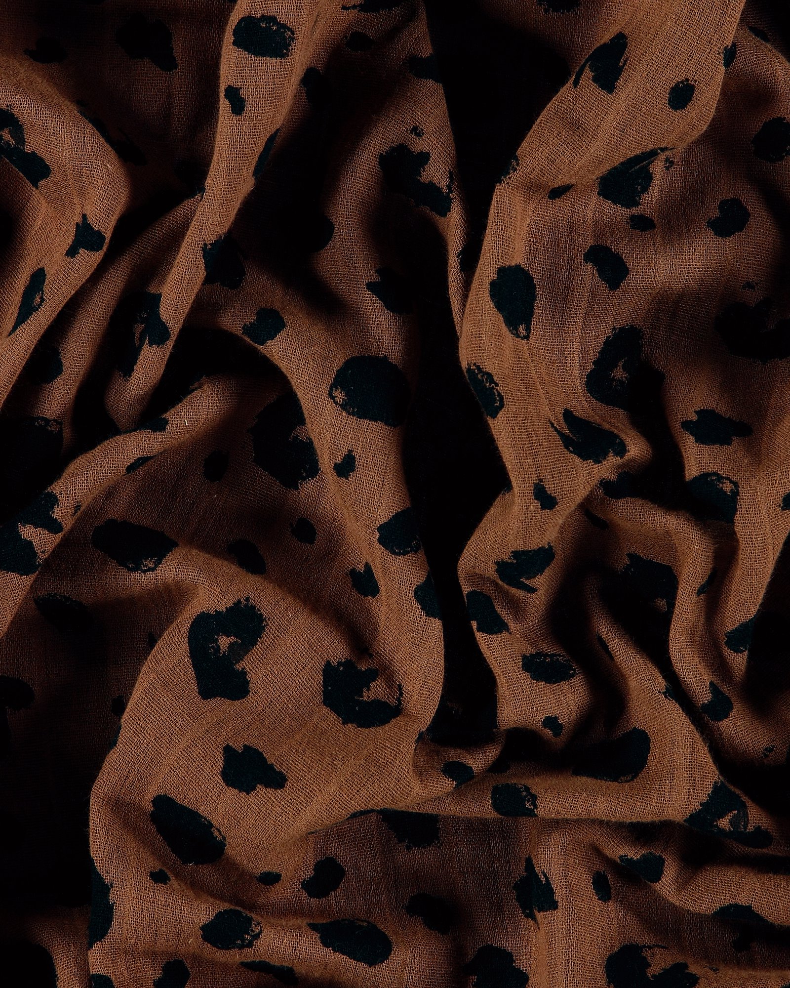 Muslin 2-layers brown with leo print 501624_pack