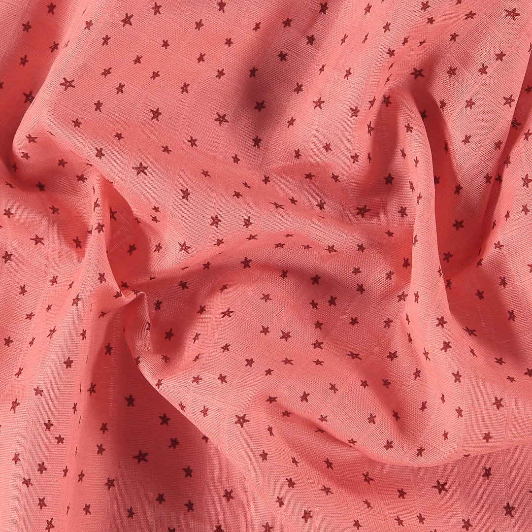 Billede af Musselin 2-lags varm rosa med stjerner