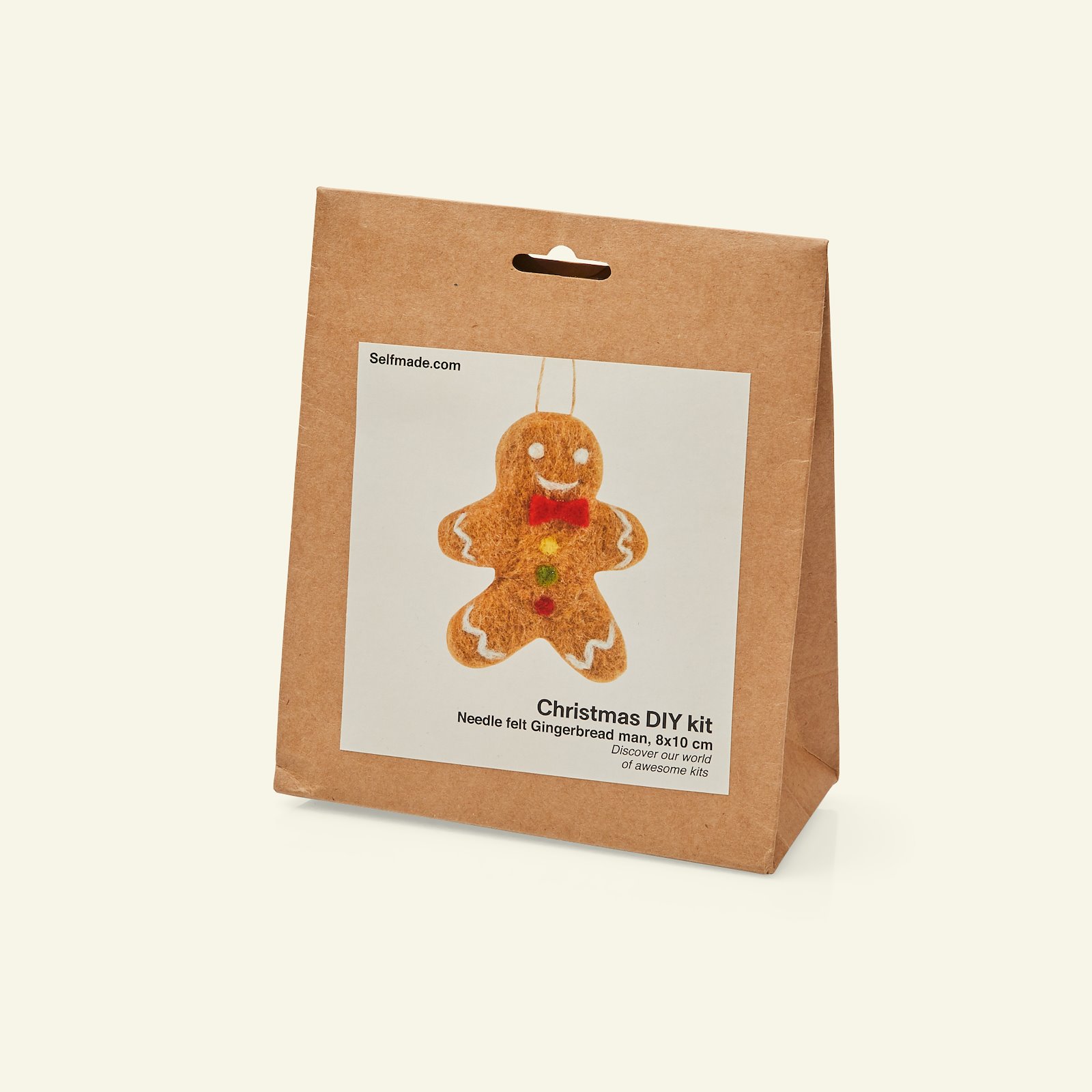Needle felt DIY kit gingerbread 8x10cm 93810_pack