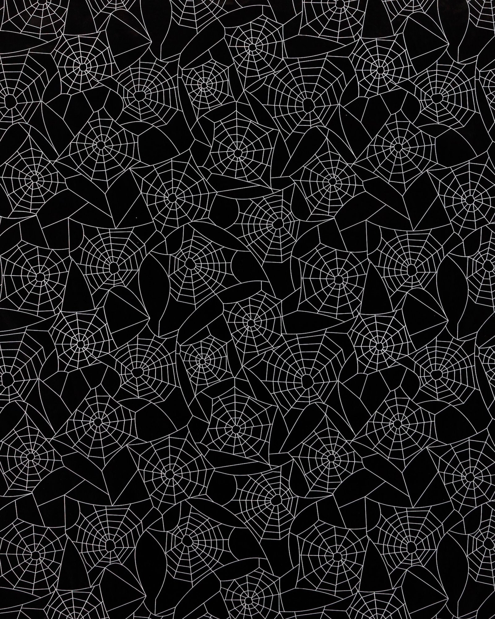 Non-woven oil cloth black w white cobweb 861531_pack_sp