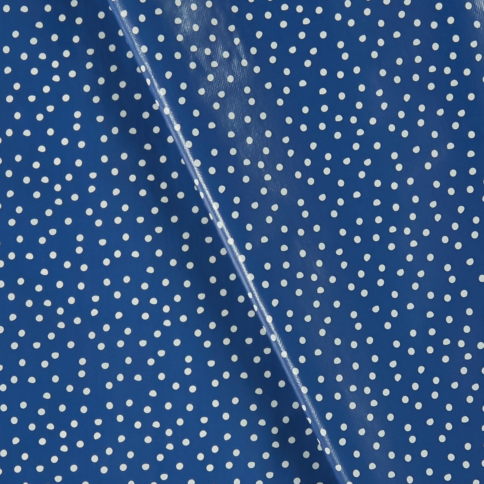 Non-woven oilcloth cobalt w white dots 866150_pack