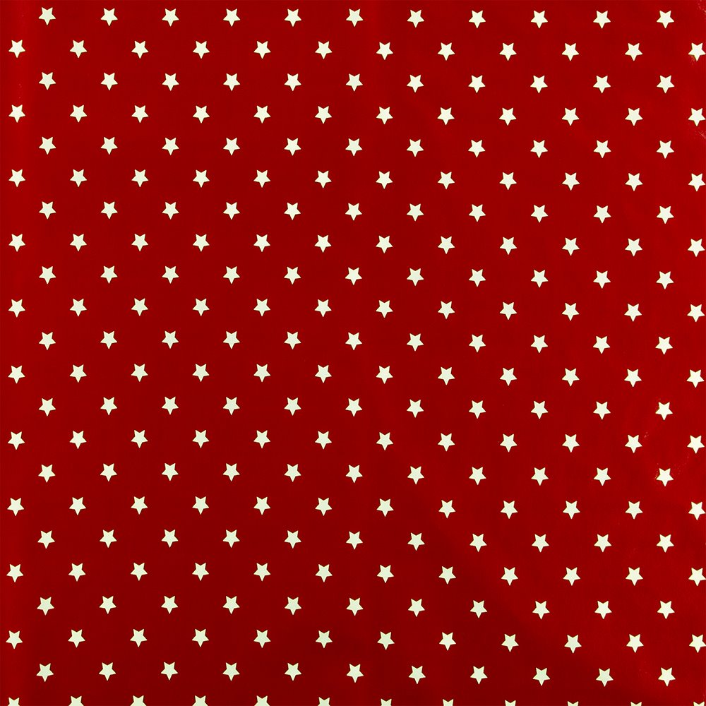 Non-woven oilcloth dark red/ white star 860498_pack_sp