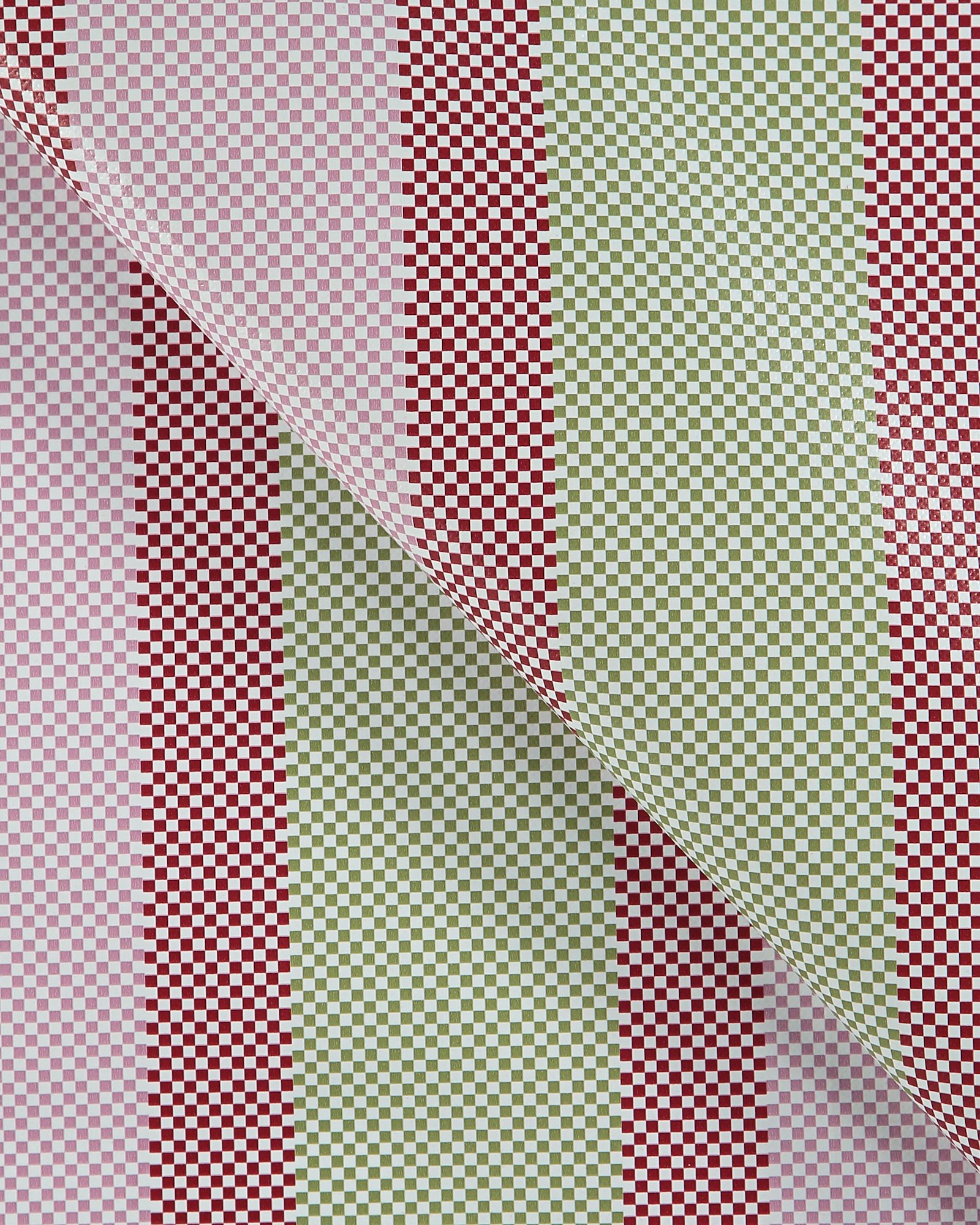 Non-woven oilcloth green/violet stripes 866123_pack