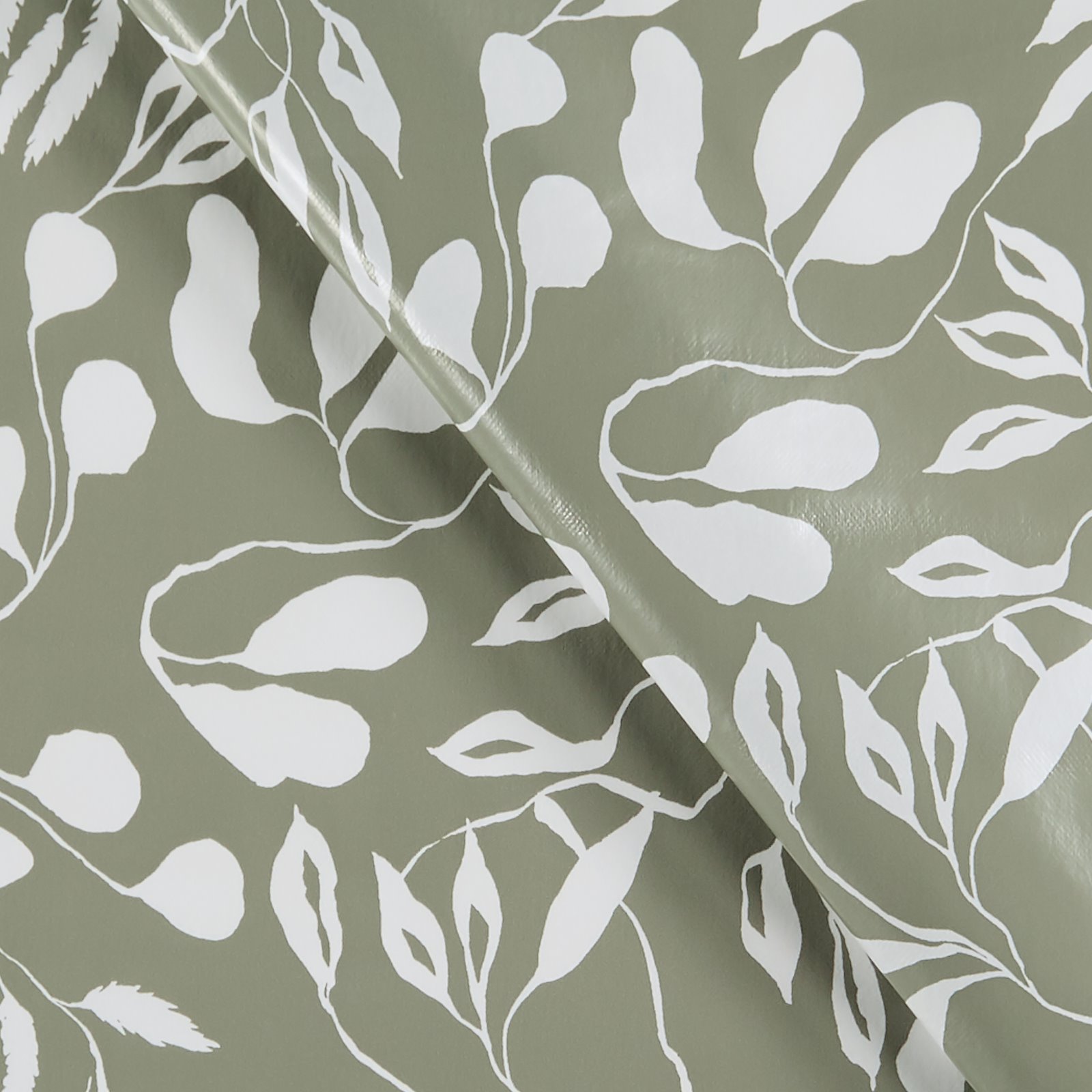Non-woven oilcloth green w white floral 866156_pack