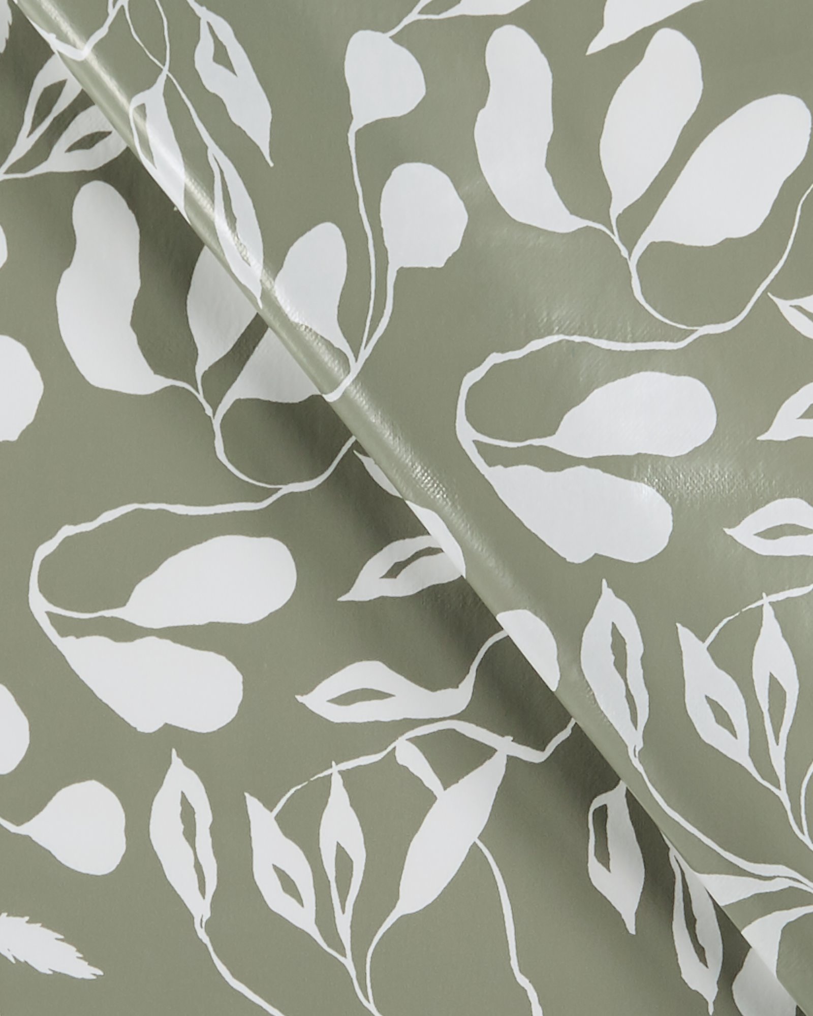 Non-woven oilcloth green w white floral 866156_pack