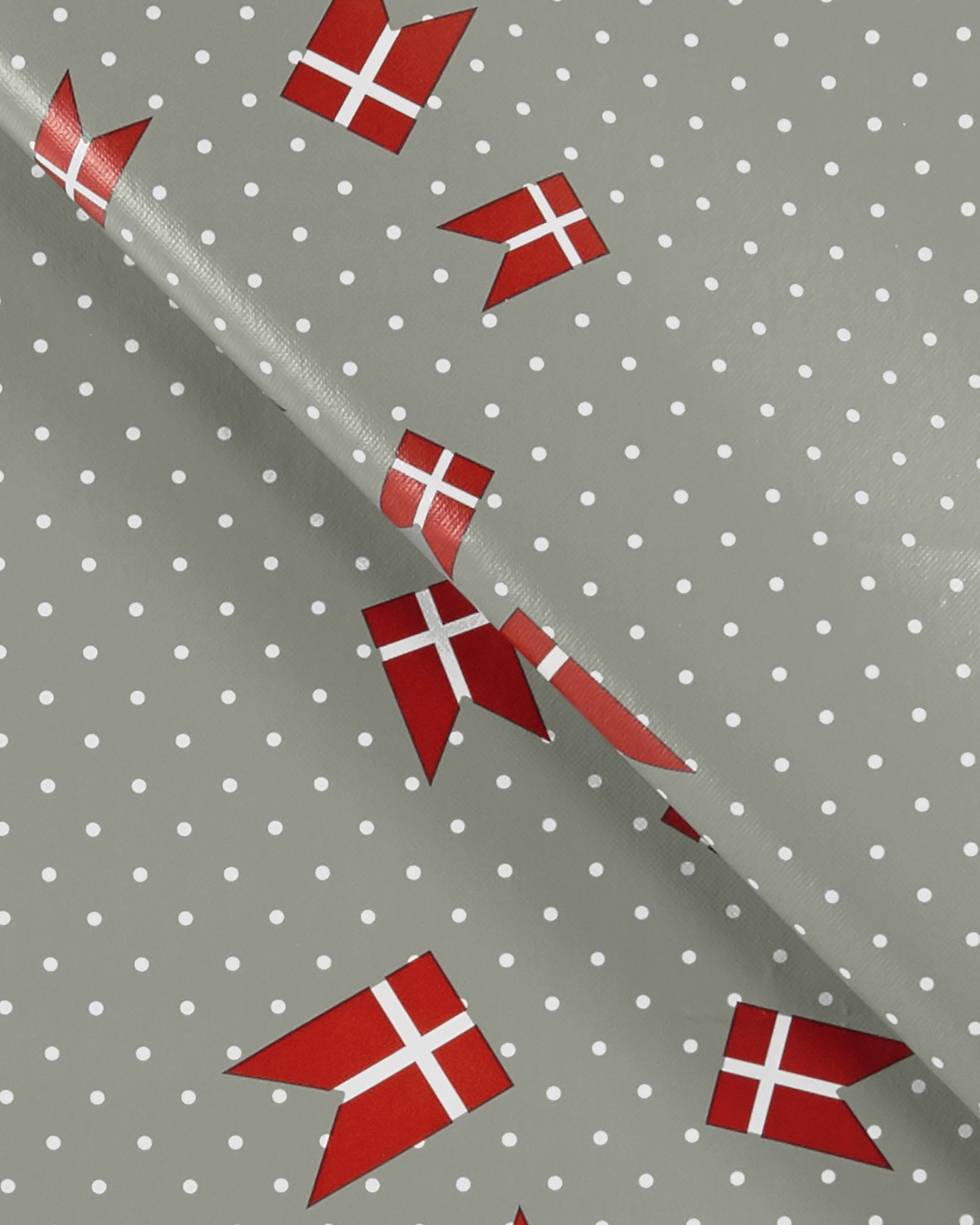 Non-woven oilcloth grey w/ dots and flag 866111_pack