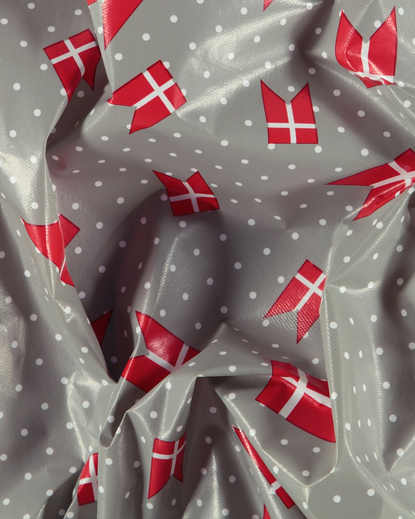 Non-woven oilcloth grey w/ dots and flag 866111_pack