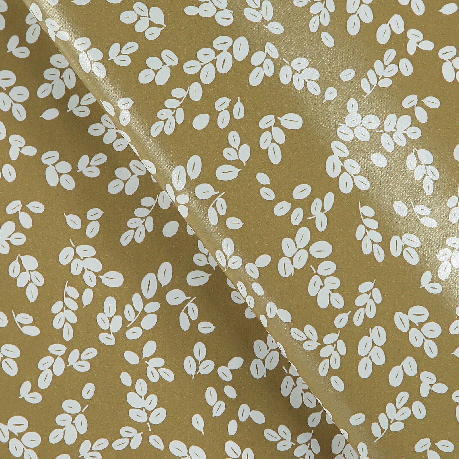 Non-woven oilcloth olive w white leaves 866128_pack