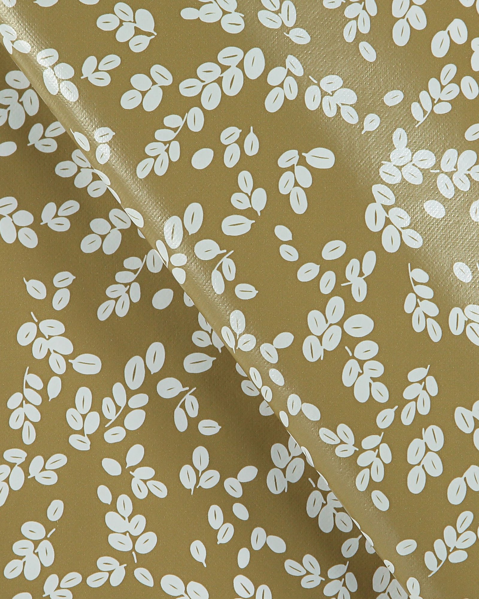 Non-woven oilcloth olive w white leaves 866128_pack