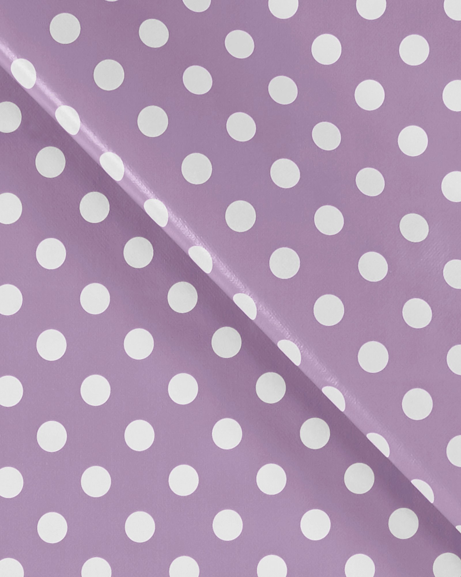Non-woven oilcloth purple w white dots 866118_pack