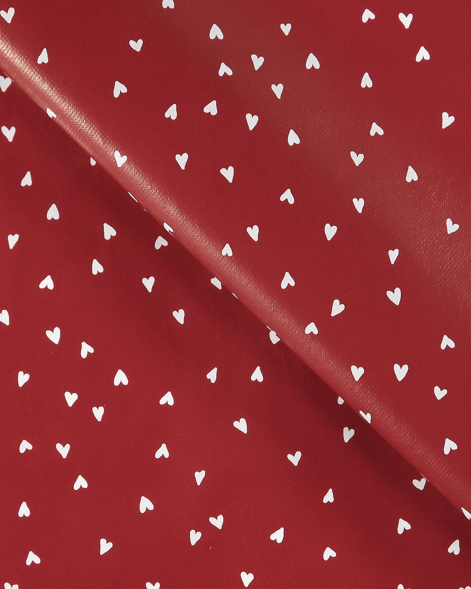 Non-woven oilcloth red with white hearts 866140_pack