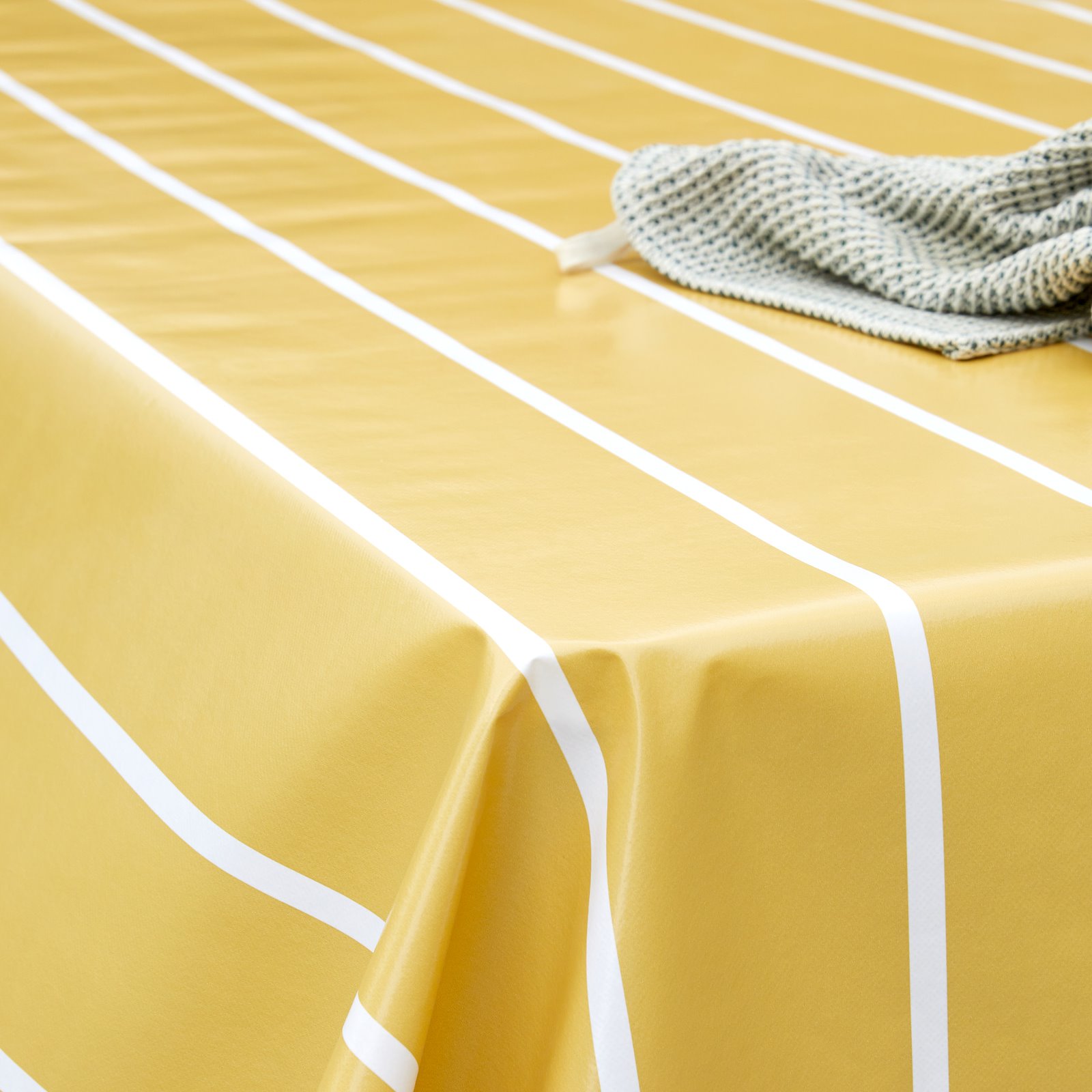Non-woven oilcloth simple stripe yellow 866158_sskit