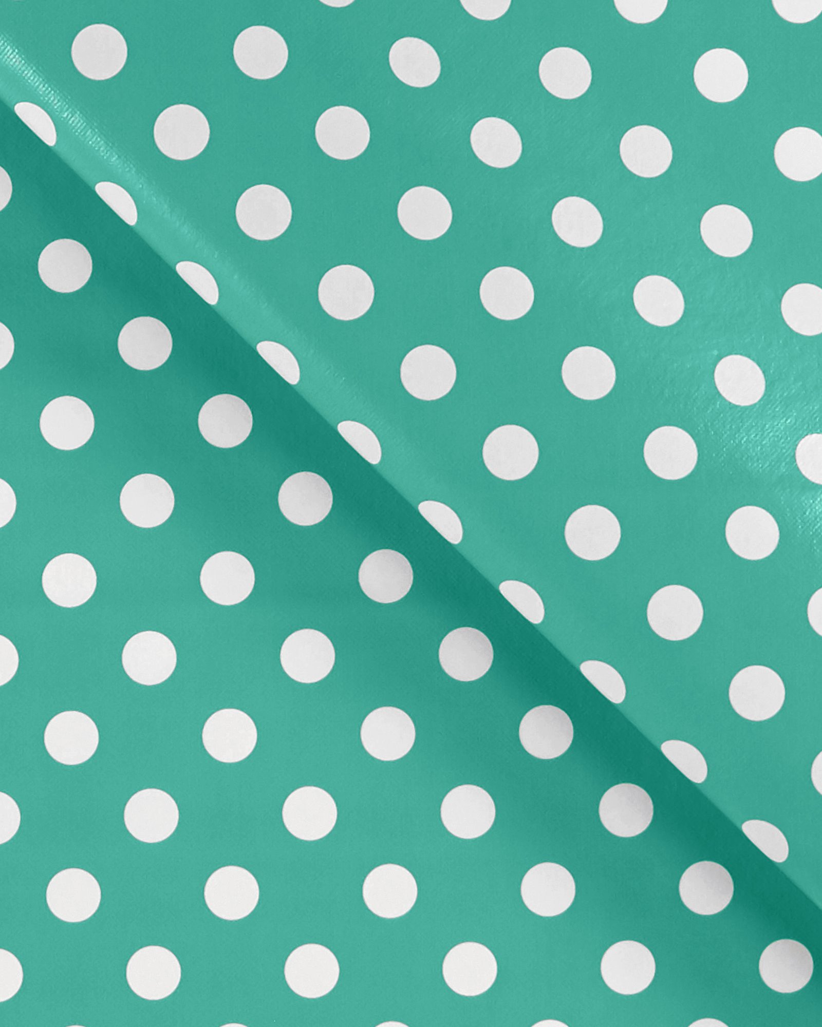 Non-woven oilcloth turquoise/ white dot 861378_pack