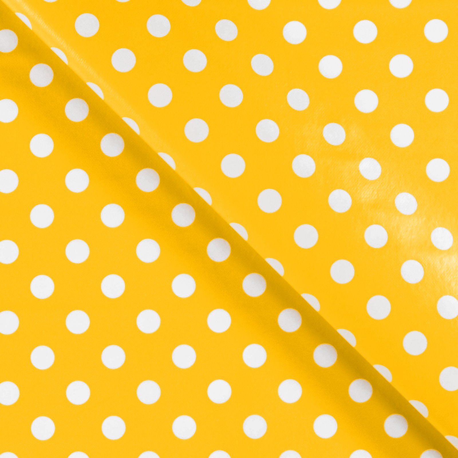Non-woven oilcloth yellow w white dots 861376_pack