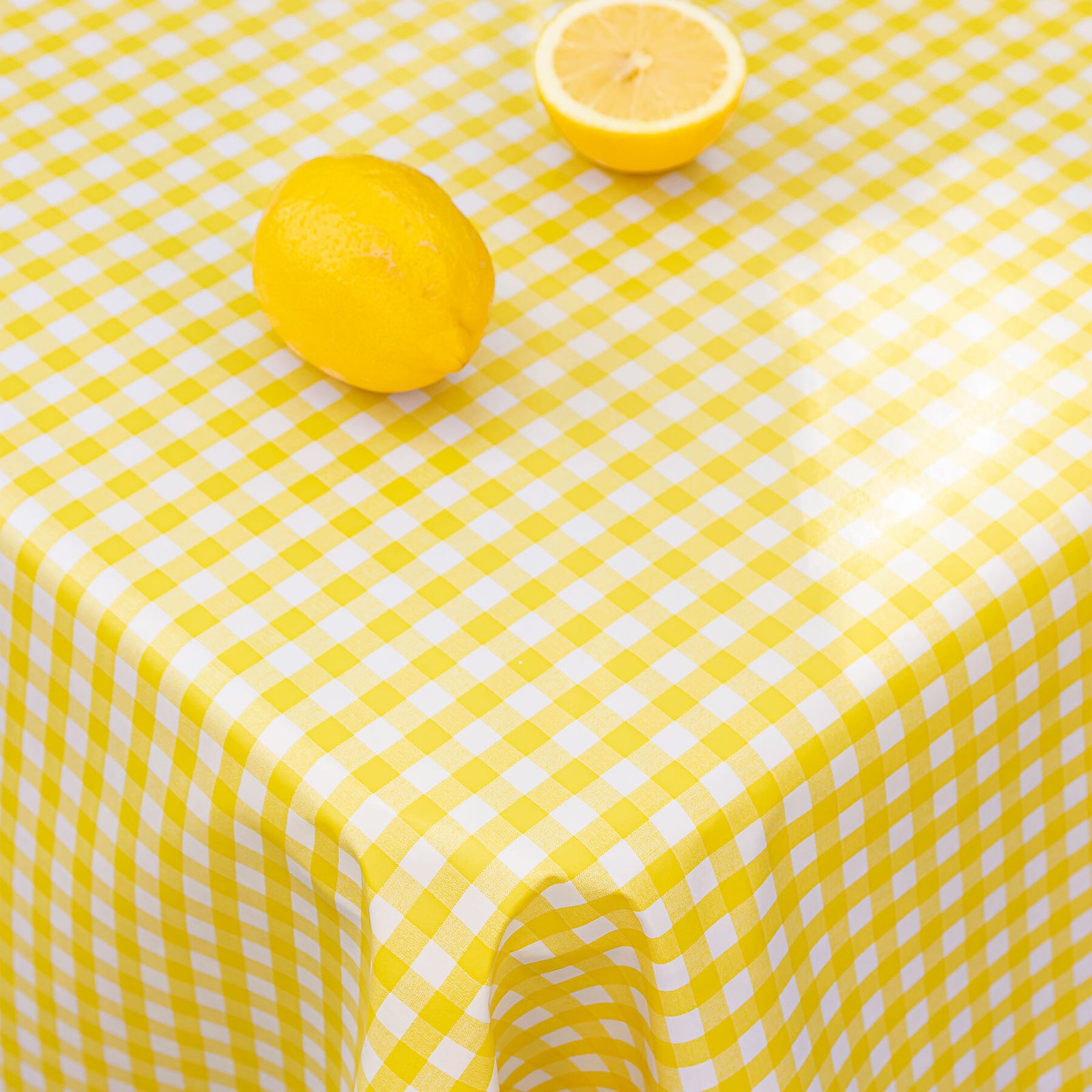 Non-woven oilcloth yellow/white check 861725_sskit