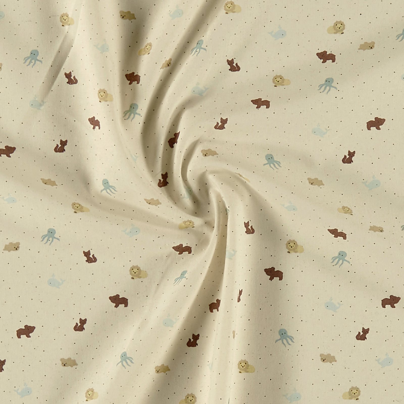 Organic cotton nature w dots and animals 780797_pack