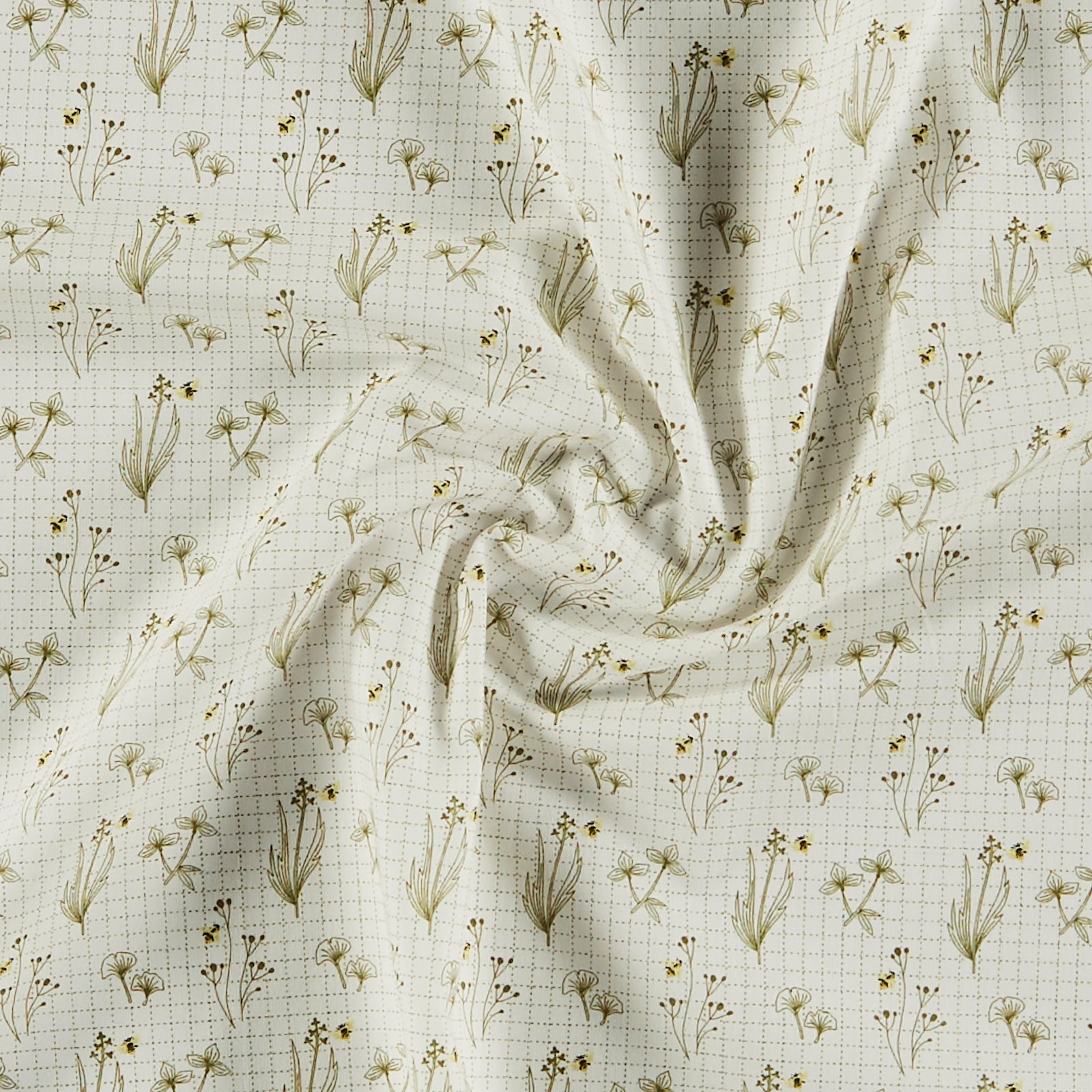 Organic cotton white w check and flower 780777_pack