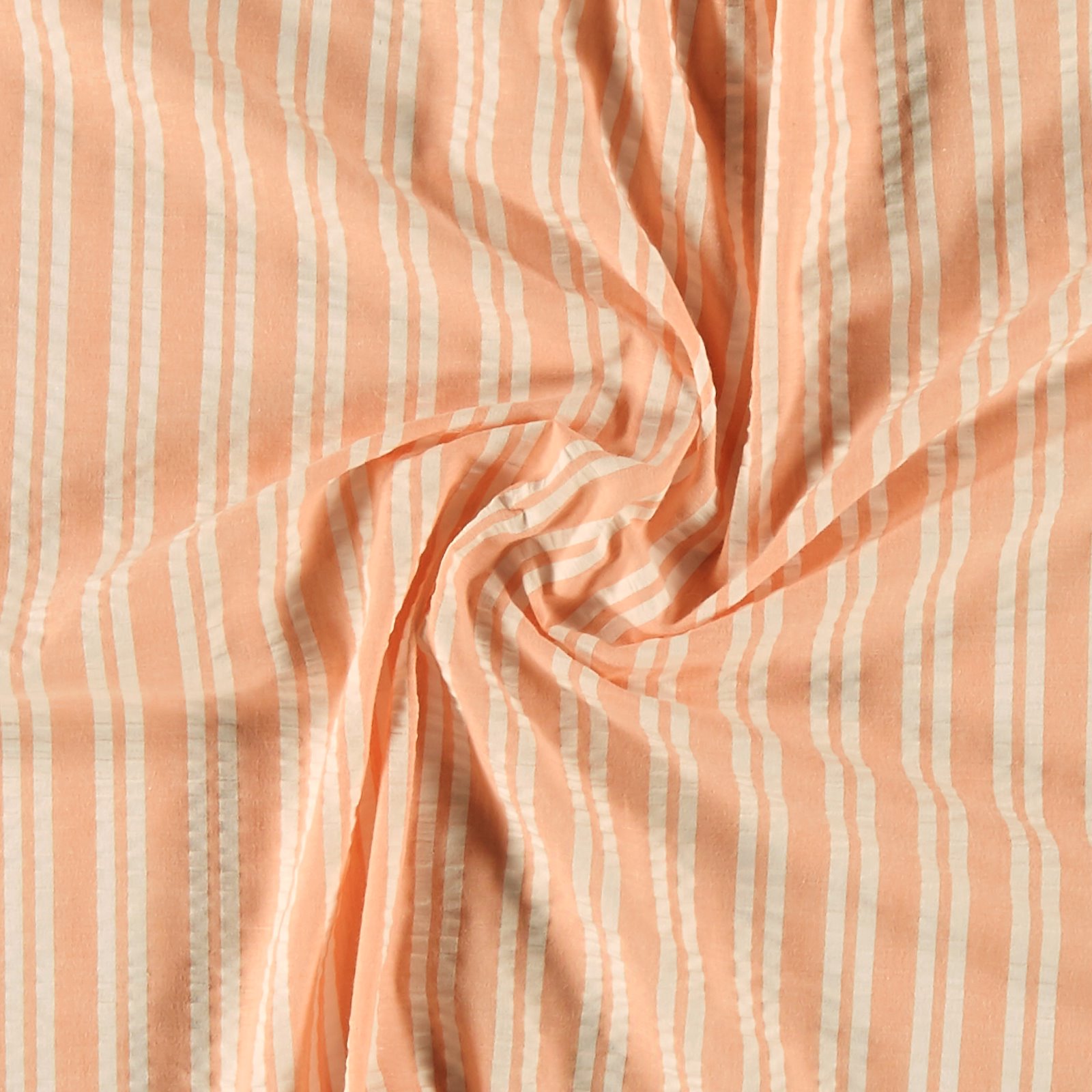 Organic seersucker peach/white YD stripe 580135_pack