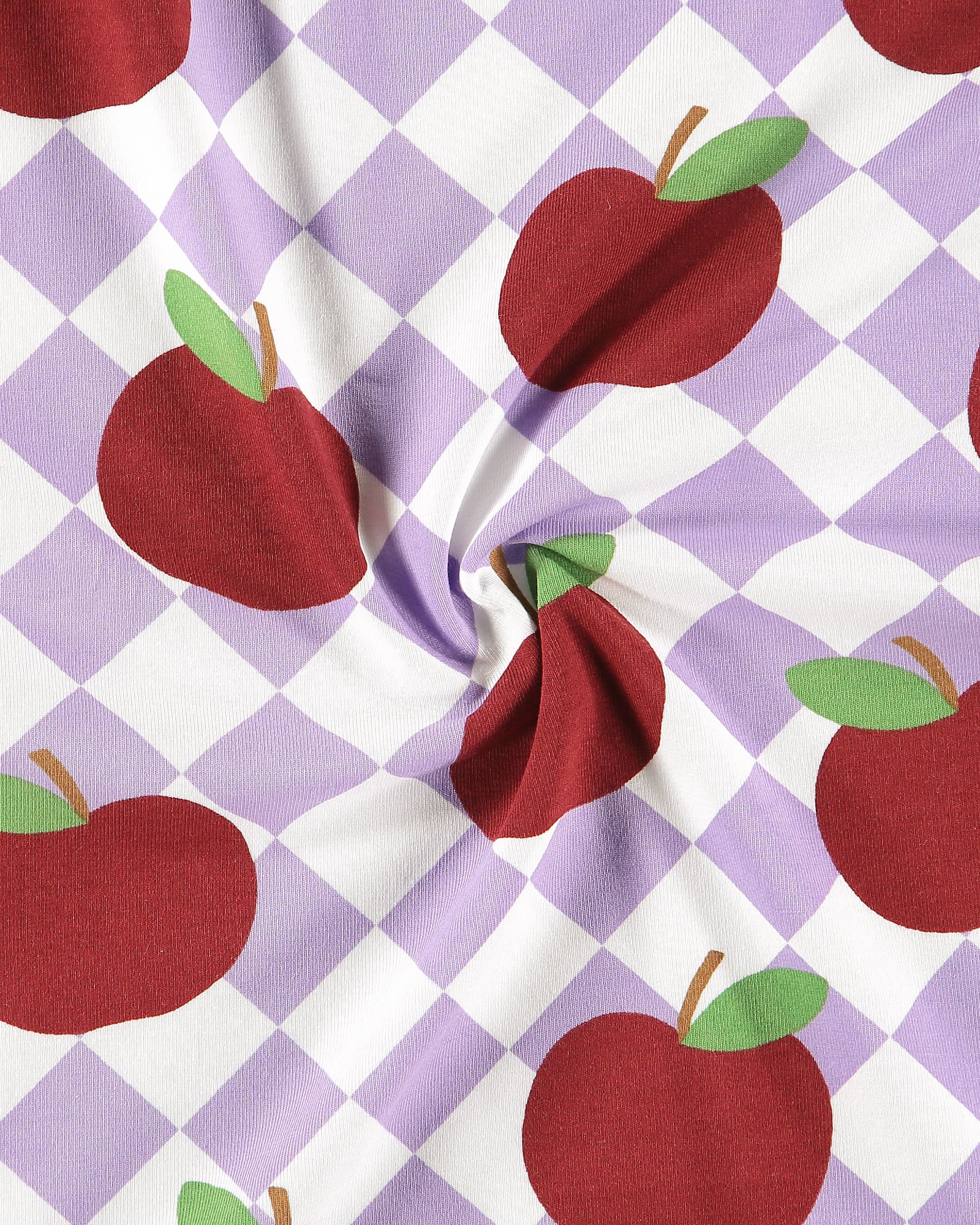 Organic stretch jersey check w apples 272934_pack