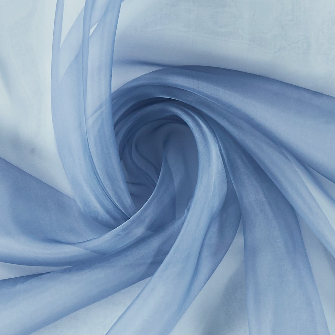 Billede af Organza silke antik blå