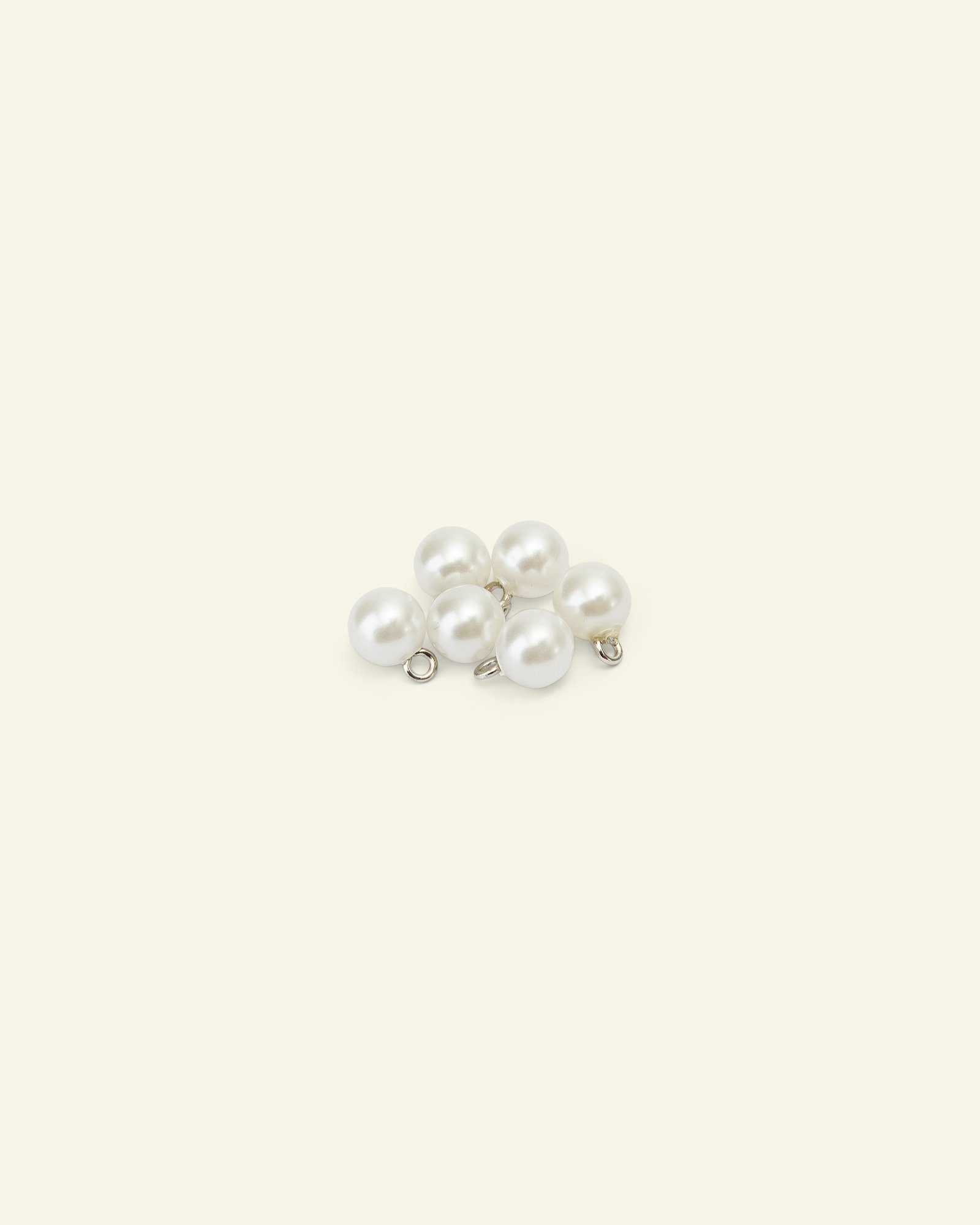 Ösenknopf Perle, 8mm Weiß 6 St. 33079_pack