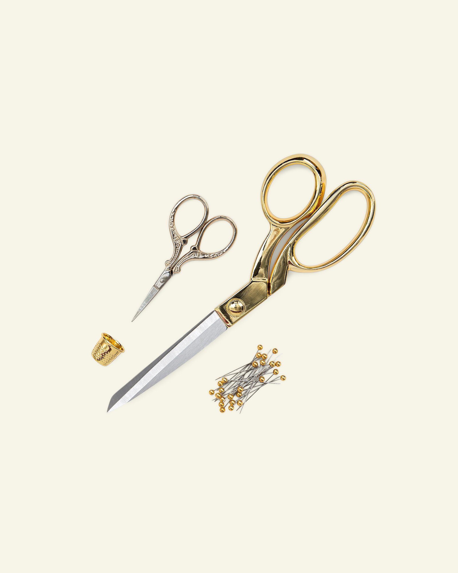 Pair of scissors 21cm/9cm gold 42058_pack