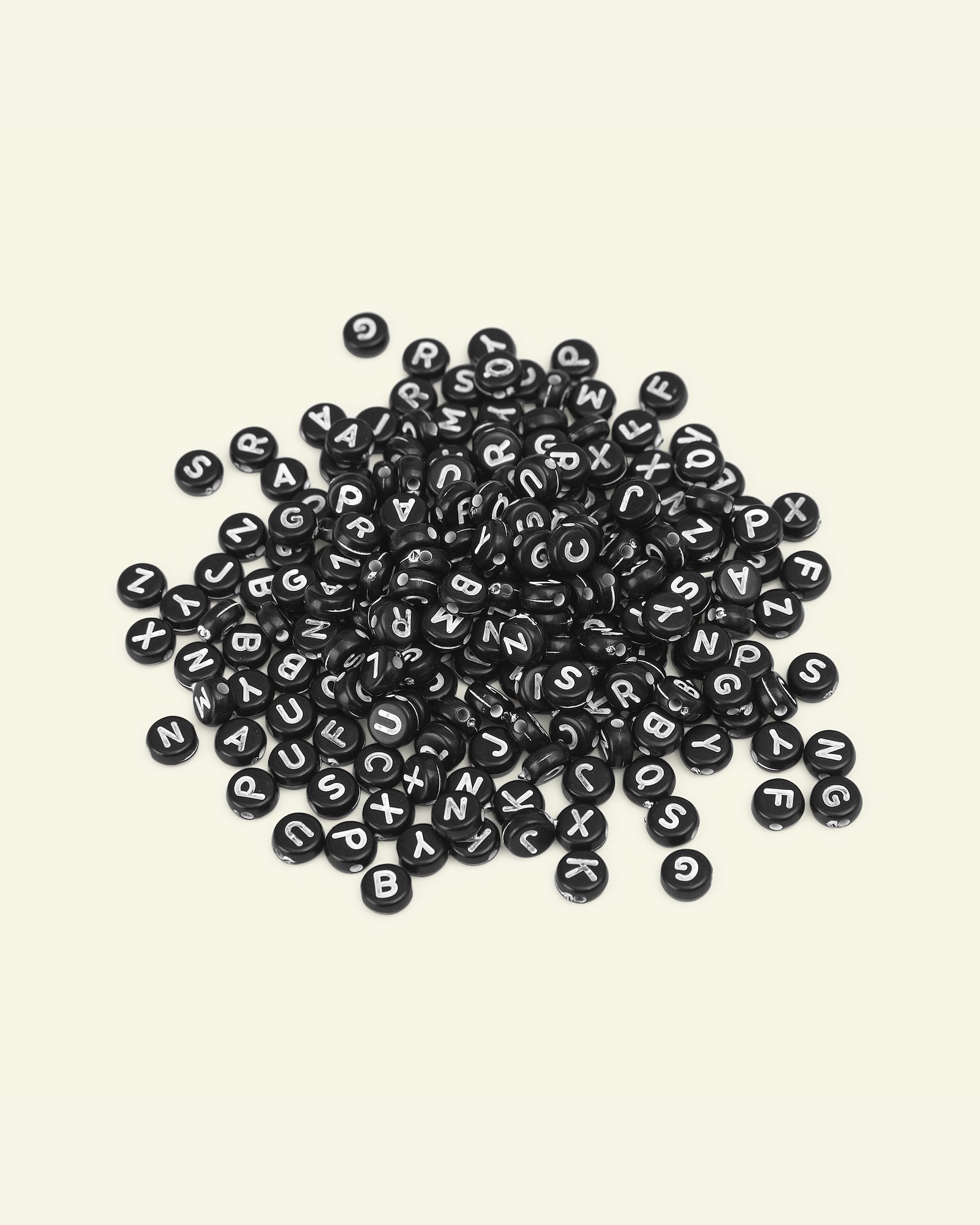 Pärla bokstäver 7mm svart/vit 25g/220st 47618_pack