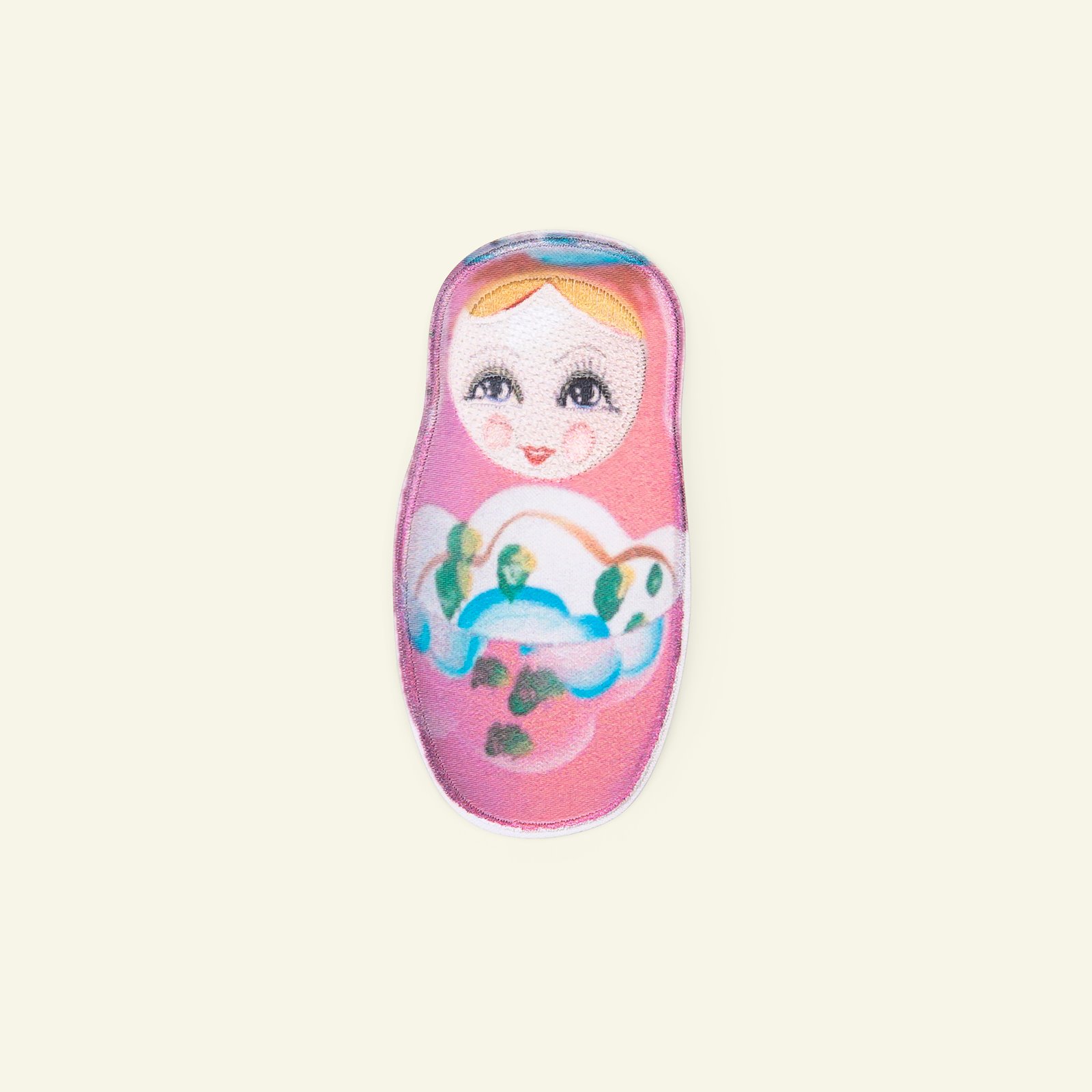 Patch babushka doll 40x80mm pink 1pc 24818_pack