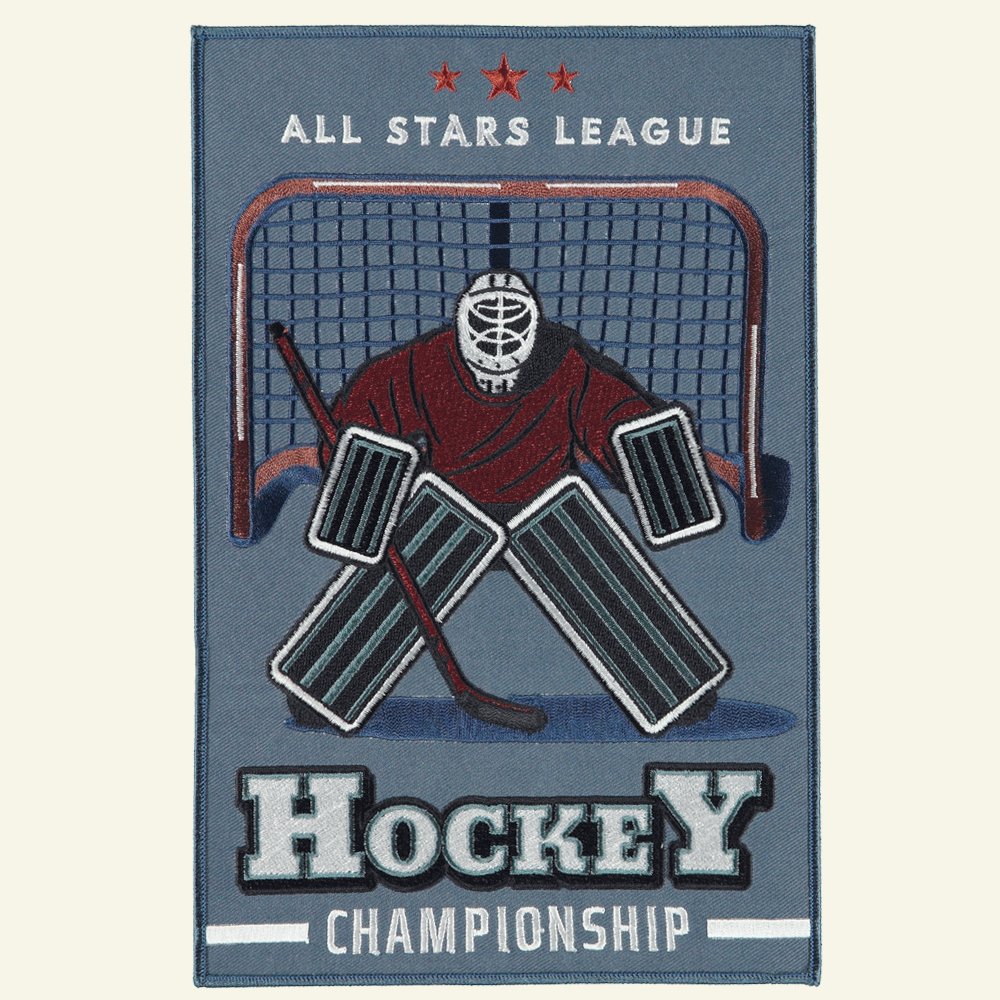 Patch HOCKEY 265X173mm dusty blue 1pc 26302_pack