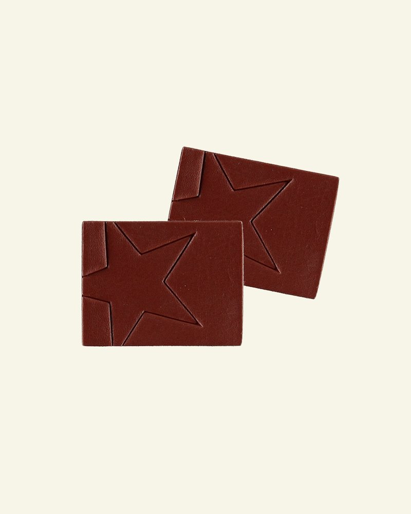 Patch imitated leather 35x45mm brown 2pc 24379_pack