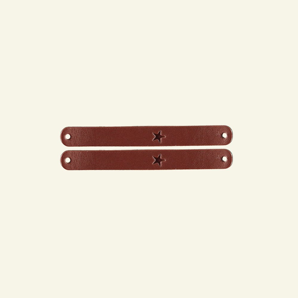 Patch imitated leather 70x8mm brown 2pcs 24380_pack