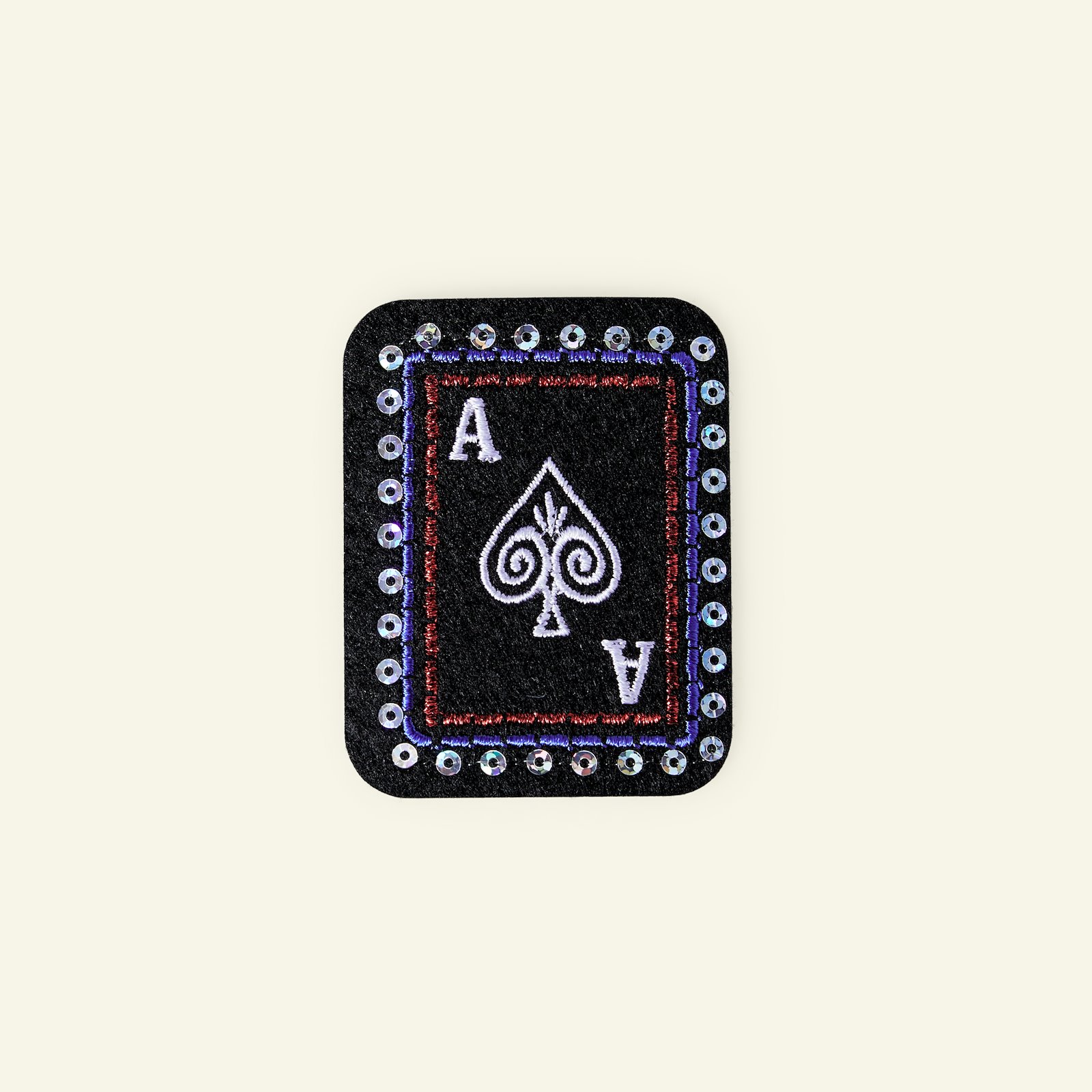 Patch playing card 45x57mm black 24987_pack