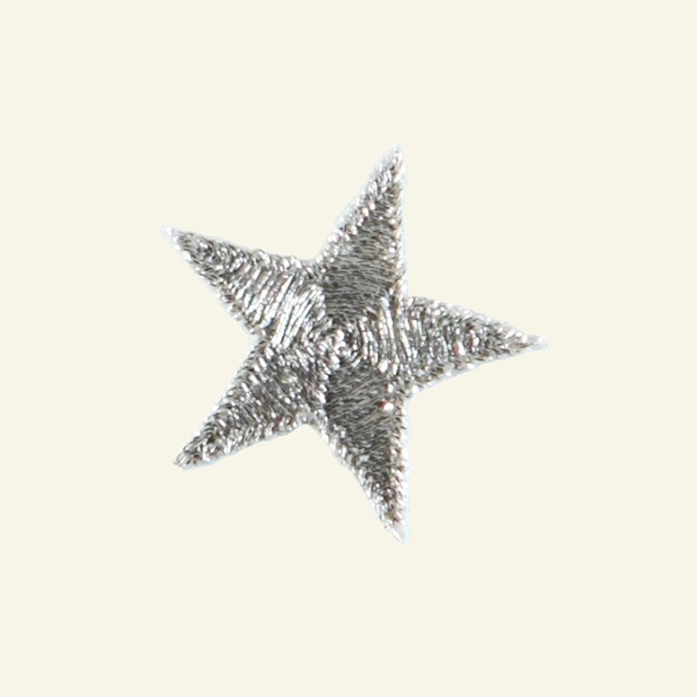 Patch star 2,6 x 2,6 cm silver col. 1pcs 23555_pack