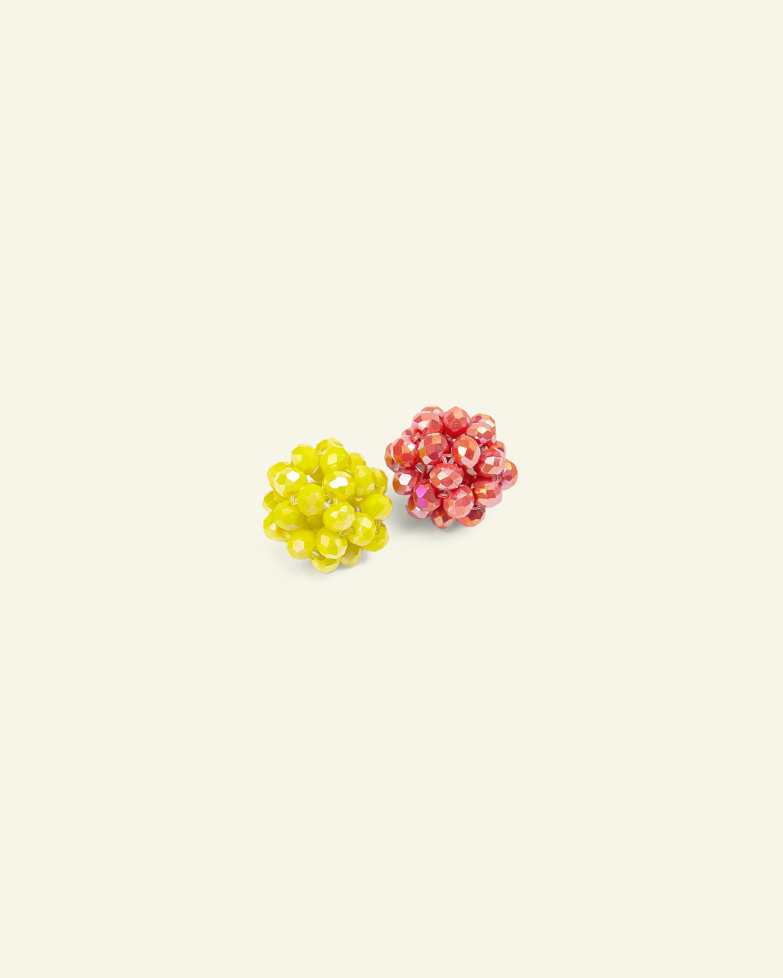 Pearl facet ball 16mm coral / yellow 2pc 45416_pack