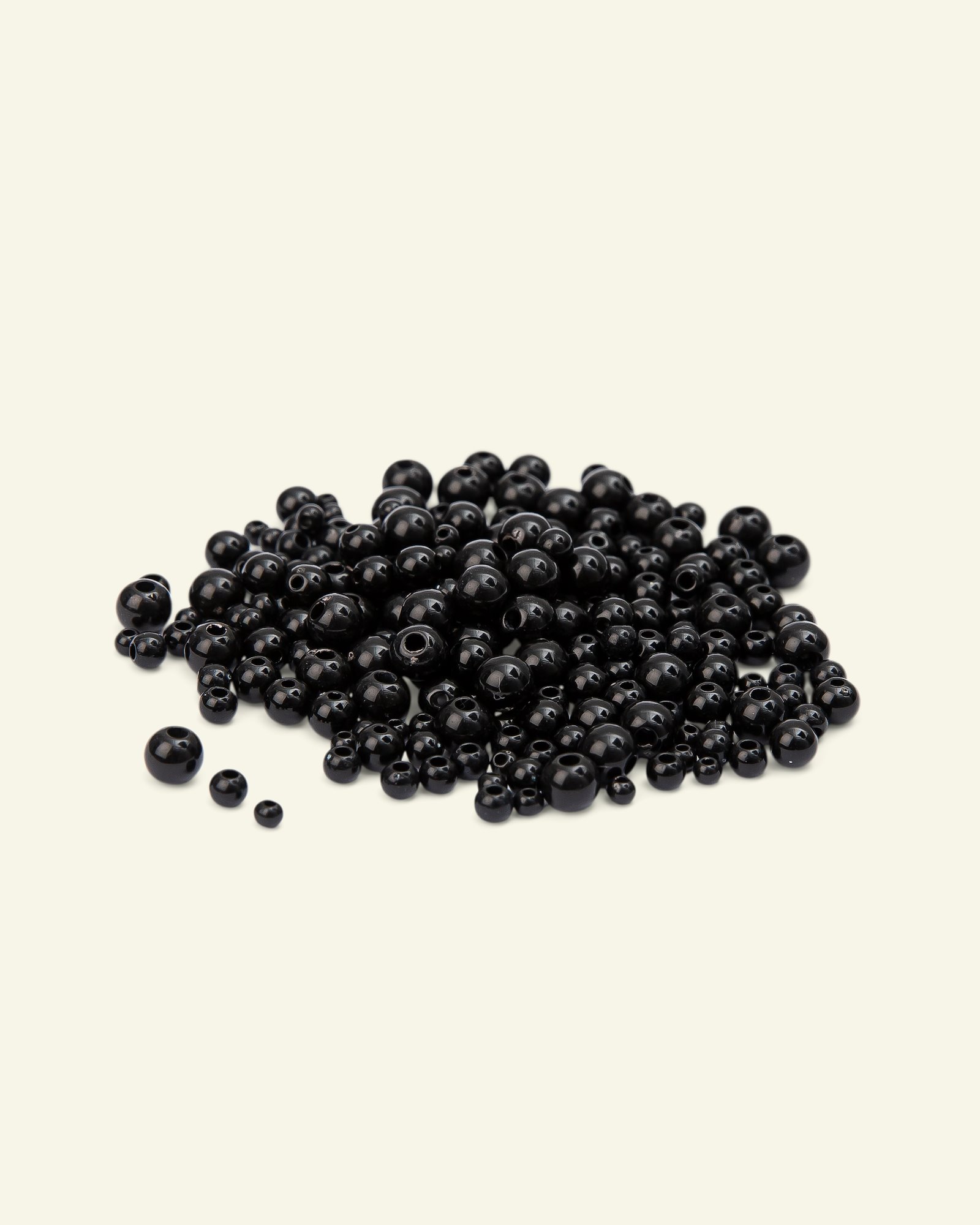 Pearl round shiny size 3-6mm black 200pc 47603_pack