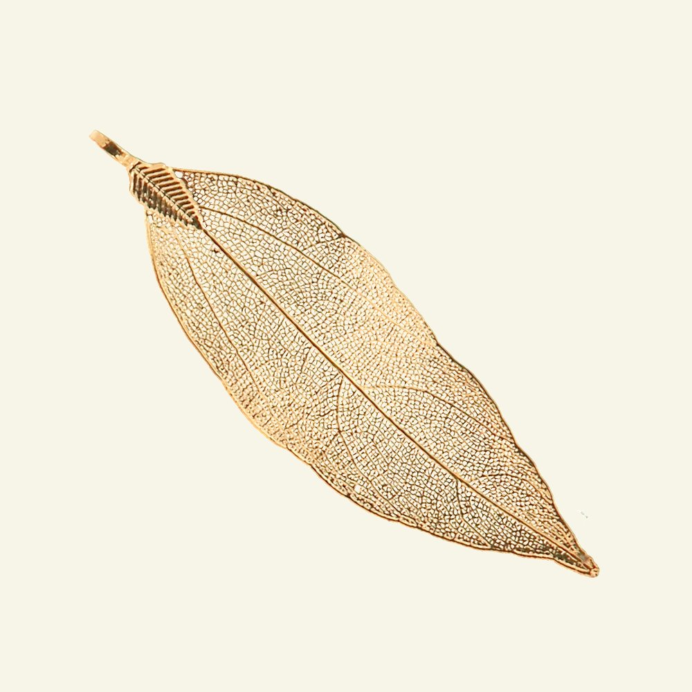 Pendant leaf 22x50mm gold colored 1pcs 96488_pack_b