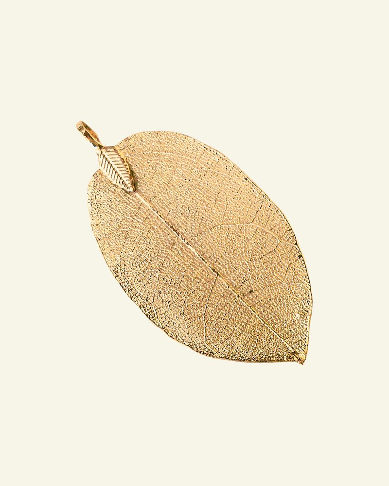 Pendant leaf 22x50mm gold colored 1pcs 96488_pack
